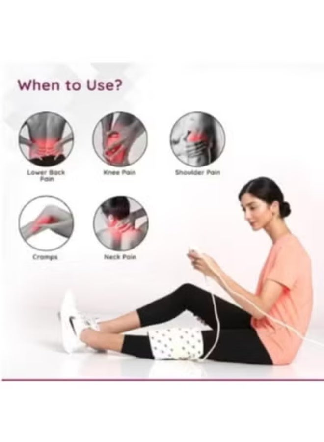 Electric Heating Pad for Pain Relief with 3 Temperature Settings - Adjustable Heat Belt for Back, Knee, and Muscle Recovery - Washable Cotton Cover - Image 2